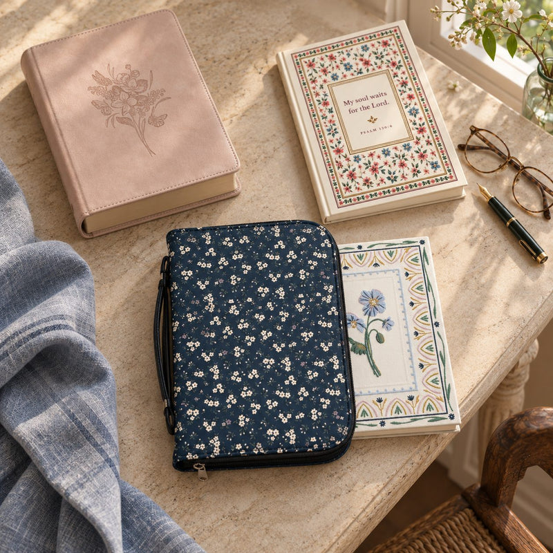 Midnight Meadow Floral Bible Cover