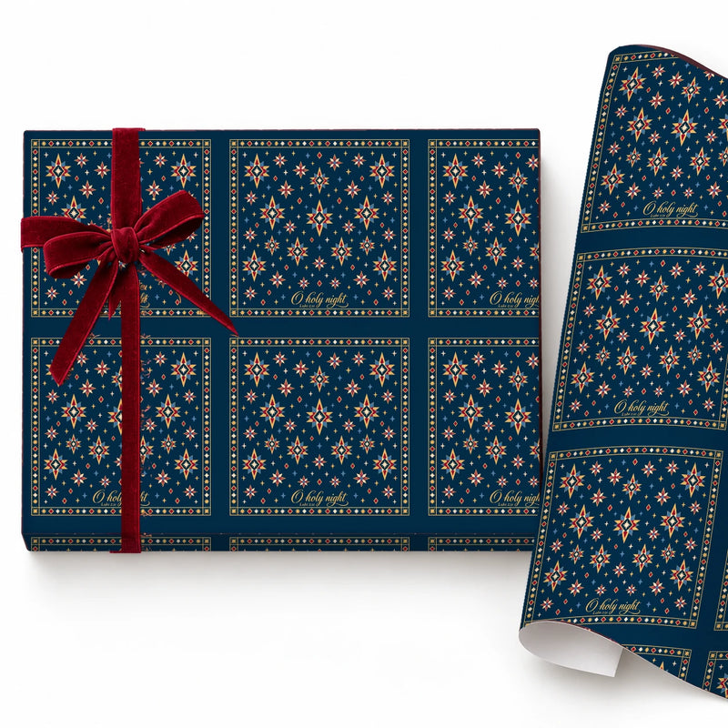 Midnight Blue Star Gift Wrap