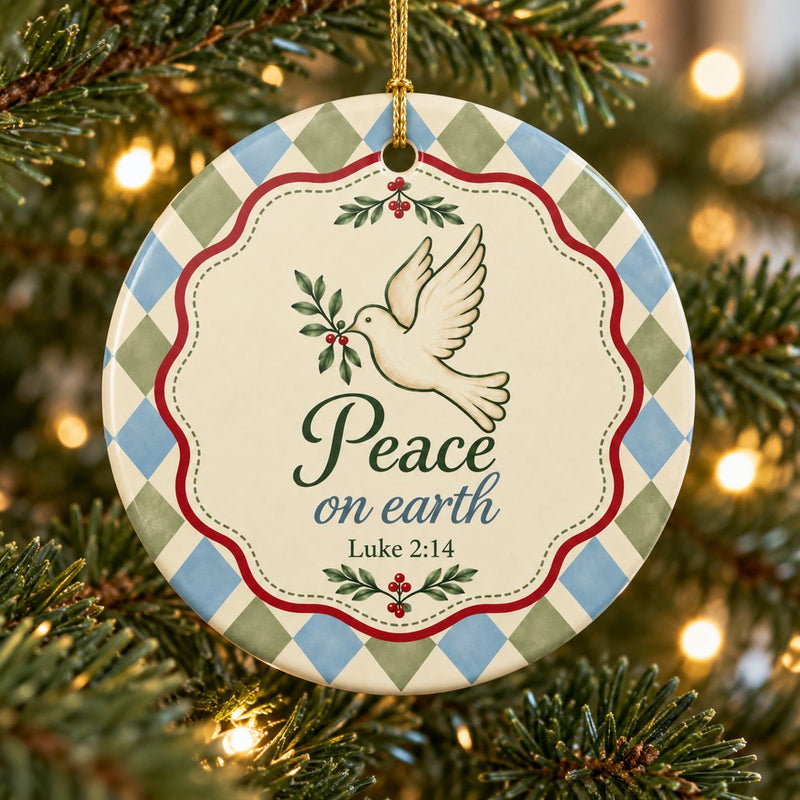 Peace on Earth Ceramic Ornament