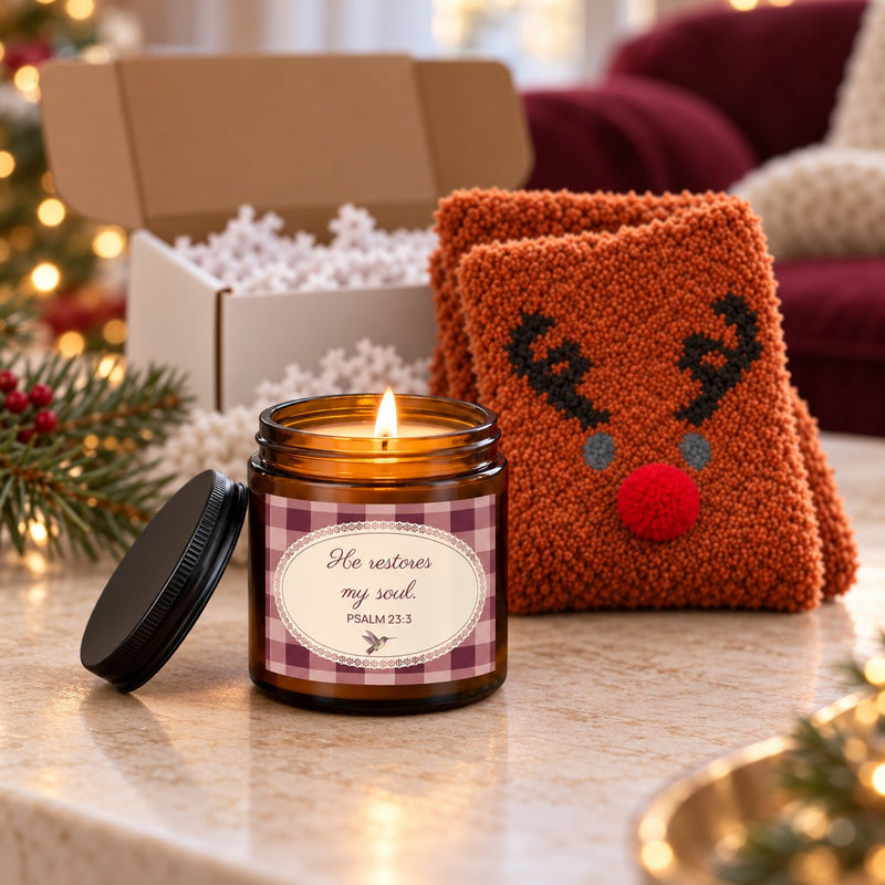 Restored — Wine Candle & Reindeer Socks Gift Set