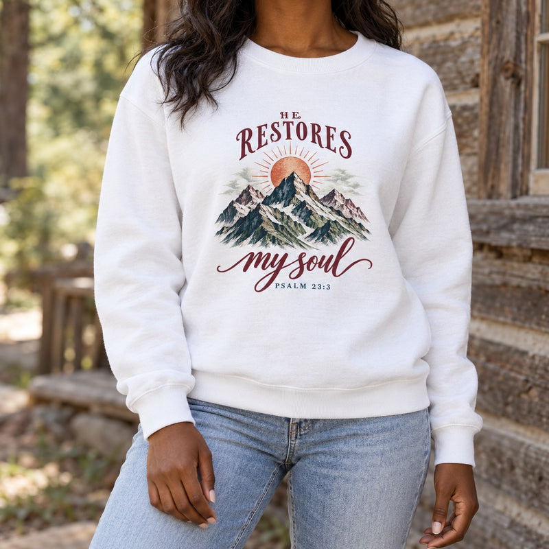 He Restores My Soul Crewneck Sweatshirt