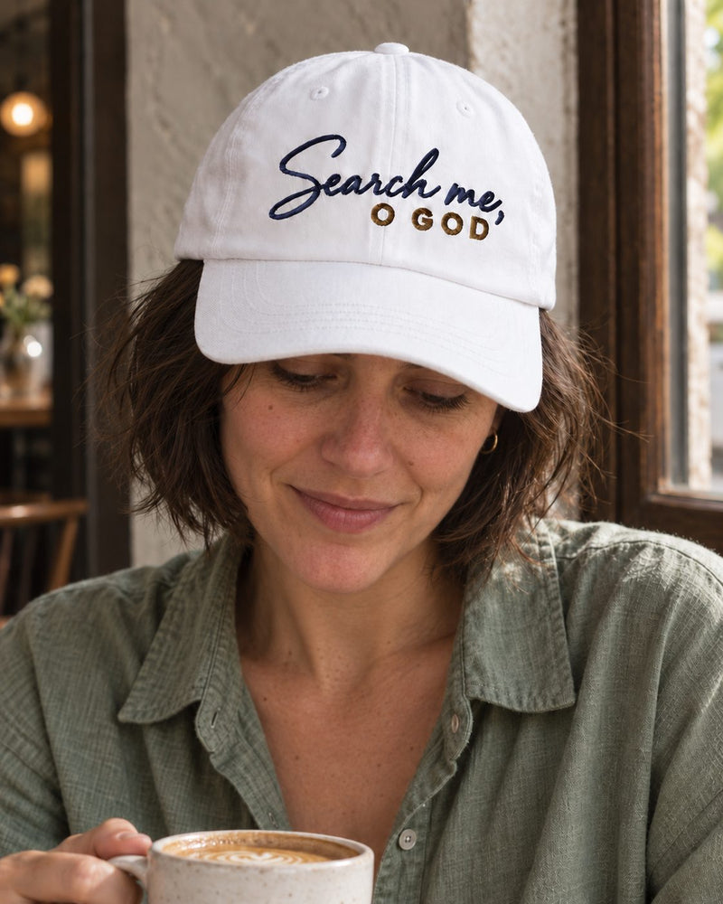 Search Me, O God Embroidered Cotton Cap