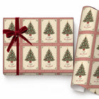 Vintage Christmas Tree Gift Wrap — Single Sheet