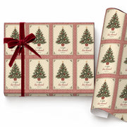 Vintage Christmas Tree Gift Wrap — Single Sheet